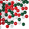 SOFPLATE Christmas Theme 5 Strands Spray Painted Natural Wood Beads Strands WOOD-SP0001-02A-1