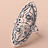 Horse Eye with Flower Pattern Alloy Finger Rings FS-WGD22DF-04-1