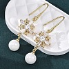 Brass Micro Pave Clear Cubic Zirconia Dangle Stud Earrings EJEW-F362-08G-3