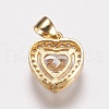 Brass Micro Pave Cubic Zirconia Charms ZIRC-E143-58B-G-2