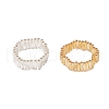 Glass Twisted Bugle Finger Rings for Women RJEW-JR00906-2