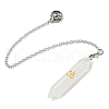 Bullet Natural Quartz Crystal Pointed Dowsing Pendulums AJEW-B106-01AS-07-1