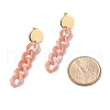 Chunky Acrylic Curb Chain Long Dangle Stud Earrings for Women EJEW-JE04771-4