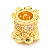 Rack Plating Brass Micro Pave Clear Cubic Zirconia European Beads KK-L215-204G-1