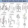 SUNNYCLUE 40Pcs 10 Colors Tibetan Style Alloy Pendants FIND-SC0010-73-2