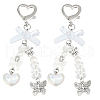 Beebeecraft 2Pcs Butterfly Alloy Pendant Decorations HJEW-BBC0001-03-1