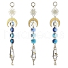 Wire Wrapped Bullet Glas Pendant Decoration HJEW-JM03122-01-2
