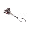 Squirrel Glass Seed Bead Beaded Charm Mobile Straps HJEW-MZ00191-4