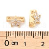 Brass Micro Pave Clear Cubic Zirconia Slide Charms KK-P239-15G-3