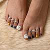 6Pcs Tibetan Style Alloy Cuff Toe Rings Sets WG87053-05-1