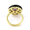Rack Plating Round Brass Enamel Adjustable Rings RJEW-U004-01F-G-3