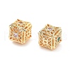 Brass Micro Pave Cubic Zirconia Beads KK-G523-12G-2