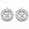 Brass Micro Pave Cubic Zirconia Pendants KK-R130-016P-NF-1