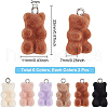 BENECREAT 12Pcs 6 Colors Opaque Flocky Resin Pendants RESI-BC0001-01-2