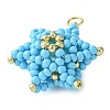 Seed Beads Beaded Charms PALLOY-MZ00286-05-3