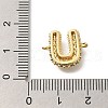 Brass Micro Pave Cubic Zirconia Letter Links KK-I717-04U-3