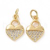 Brass Micro Pave Cubic Zirconia Charms KK-E068-VF035-2