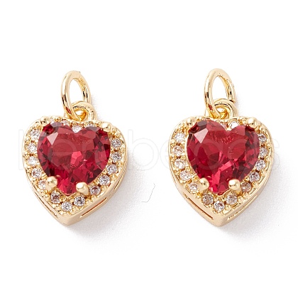 Brass Micro Pave Cubic Zirconia Charms ZIRC-A019-14G-C-1