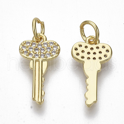 Brass Micro Pave Cubic Zirconia Pendants X-ZIRC-S067-027-NF-1