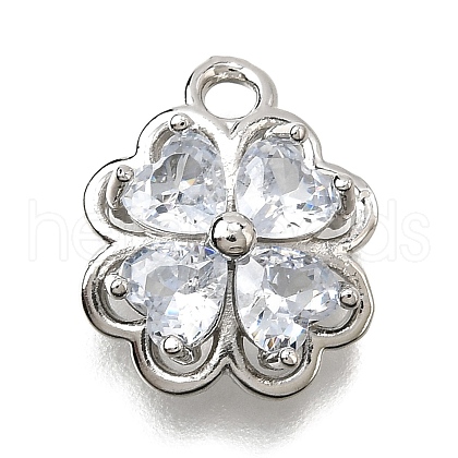 Brass Micro Pave Cubic Zirconia Pendants KK-D385-01P-01-1