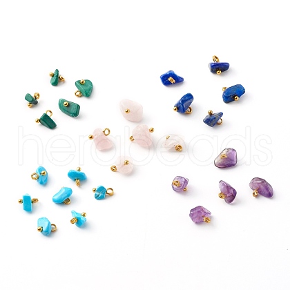 Natural Mixed Gemstone Pendants PALLOY-JF00735-1