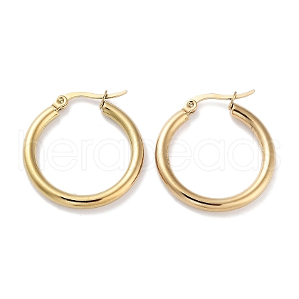 Ring 304 Stainless Steel Hoop Earrings for Women Men EJEW-B049-01B-G-1