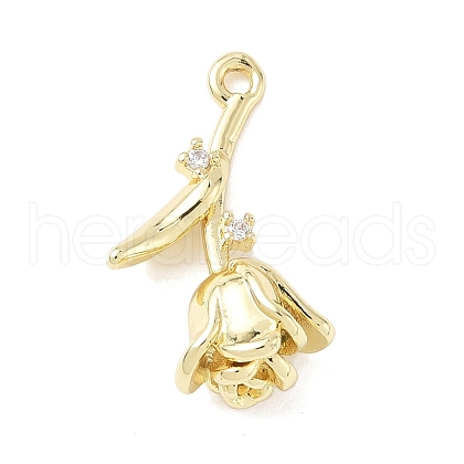 Brass Micro Pave Clear Cubic Zirconia Pendants KK-Z106-01G-03-1