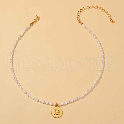 Round Plastic Pearl Beaded Necklaces FS-WG7BB5B-02-1