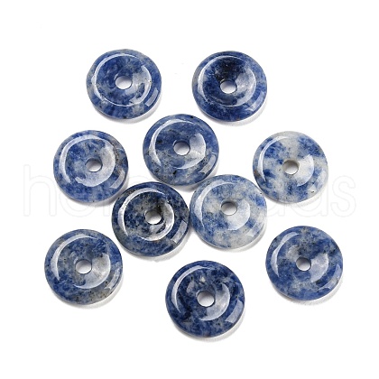 Natural Blue Spot Jasper China Safety Buckle Pendants G-B052-12-1