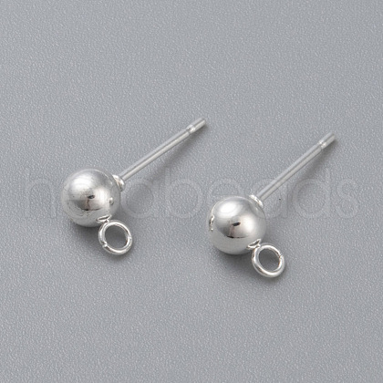 304 Stainless Steel Ball Stud Earring Post STAS-H410-10S-A-1