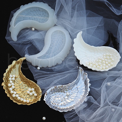Angel Wing Jewelry Tray Silicone Molds X-DIY-WH0162-84-1