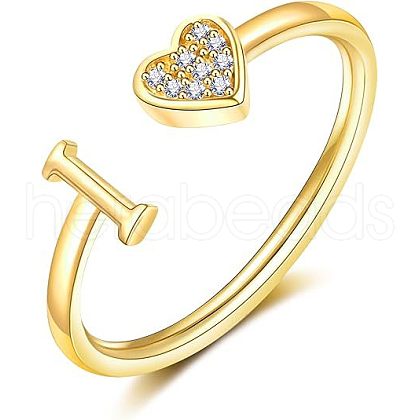 Adjustable Brass Rhinestone Cuff Rings FS-WG29D83-09-1