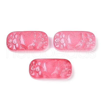 Spray Painted Transparent Glass Connector Charms X1-GLAA-H035-06F-1