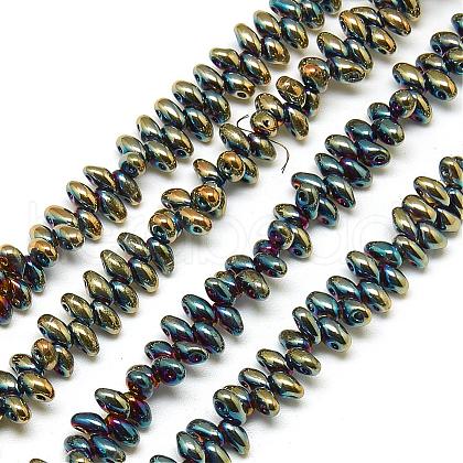 Electroplate 2-Hole Seed Bead Strands EGLA-S140-11-1