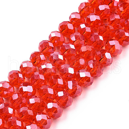 Electroplate Glass Beads Strands EGLA-A034-T8mm-A27-1