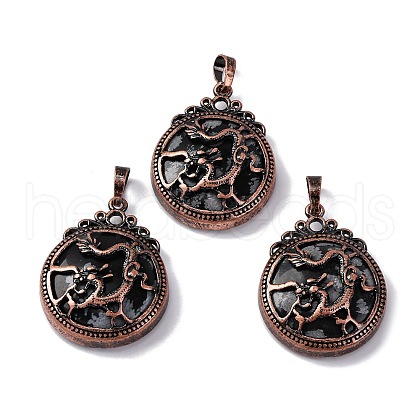 Natural Snowflake Obsidian Pendants G-A241-02R-19-1