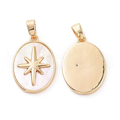 Brass Shell Pendants KK-E068-VC130-1