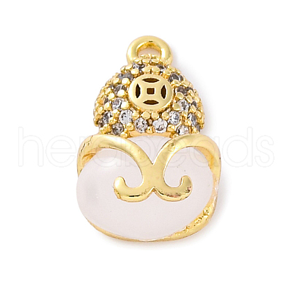 Brass Micro Pave Cubic Zirconia Charms KK-A240-05G-1