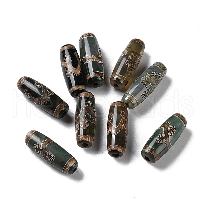 Tibetan Style dZi Beads TDZI-E004-10-1