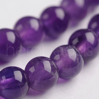 Round Natural Amethyst Gemstone Bead Strands G-J333-01-4mm-1