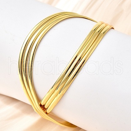Brass Cuff Bangles for Women BJEW-F498-08G-1