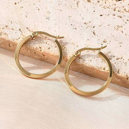 201 Stainless Steel Hoop Earrings EJEW-P304-14B-G-1