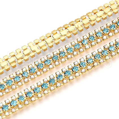 Iron Rhinestone Cup Chains CH-T006-04G-03-1