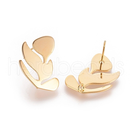 Brass Ear Stud Findings X-KK-T027-64G-1