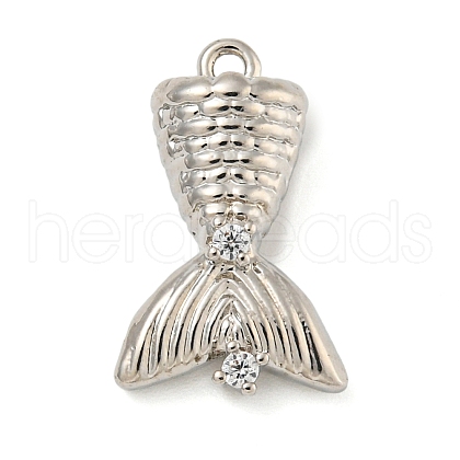 Brass with Clear Cubic Zirconia Pendants KK-G508-01B-P-1