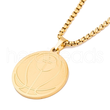Stainless Steel Pendant Necklaces NJEW-L122-01G-1