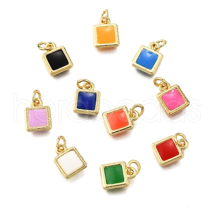 Brass Enamel Charms KK-C106-07G-1