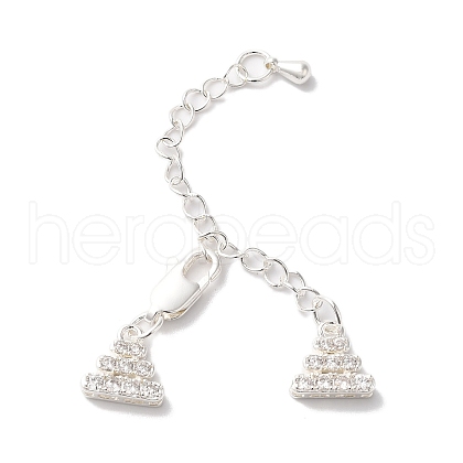 Brass Micro Pave Cubic Zirconia Chain Extender KK-G503-02S-1