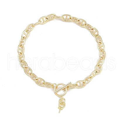 Brass Mariner Link Chain Bracelet Making KK-U020-12G-1
