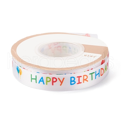 Single Face Polyester Printed Satin Ribbon SRIB-I005-04A-01-1